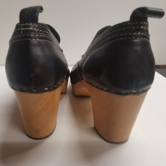 Swedish Hasbeens Black Clogs Sz 39 - Picture 3 of 9